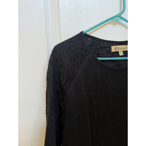 democracy womens black lace top Sz M - Picture 7 of 9